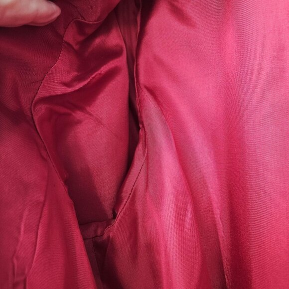 Garfield Marks Blazer Jacket Womens 12 Red Black Collar 4 Button Holiday USA - Picture 10 of 14